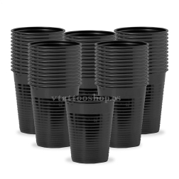 Vasos de plástico negros 40 uds.